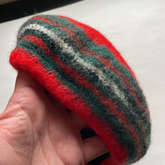 Retro Severson Tam Beret Wool Red Pom Hat Scotland Bagpipe Winter Prep Academia - Picture 7 of 15